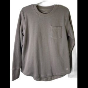 Little Bipsy Boy's Long-Sleeve Waffle Pocket Tee — Taupe 5-6T